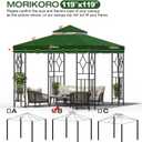 10x10 Canopy Replacement Top Double Tiered Gazebo Cover for Yard, Patio & Garden Durable Sunshade Replacement (Green with lace)