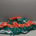 Christmas Tree Snowflake Round Fitted Tablecloth with Elastic Edged Decorative Kitchen Dining Table Cloth Cover Fits 40-44" Round Table