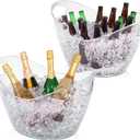 BARsics Large Clear Ice Bucket 3 Gallon(12L), Beverage Tub for Parties (2 Pack)