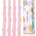 LPUSA Taper Candle Pink Candlestick Bow Soy Candles Unscented Wedding Party Wax Unscented Dinner Candle Dripless, 10 inch, Set of 4, J1