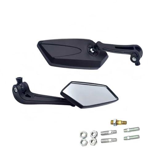 SLIMI 2 PCS Motorcycle Rear View Mirrors, 360-degree Adjustable Wide Angle Rear View Mirror, Universal Motorcycle Modified Rearview Mirror, for Dirt Bike Scooters (Black)