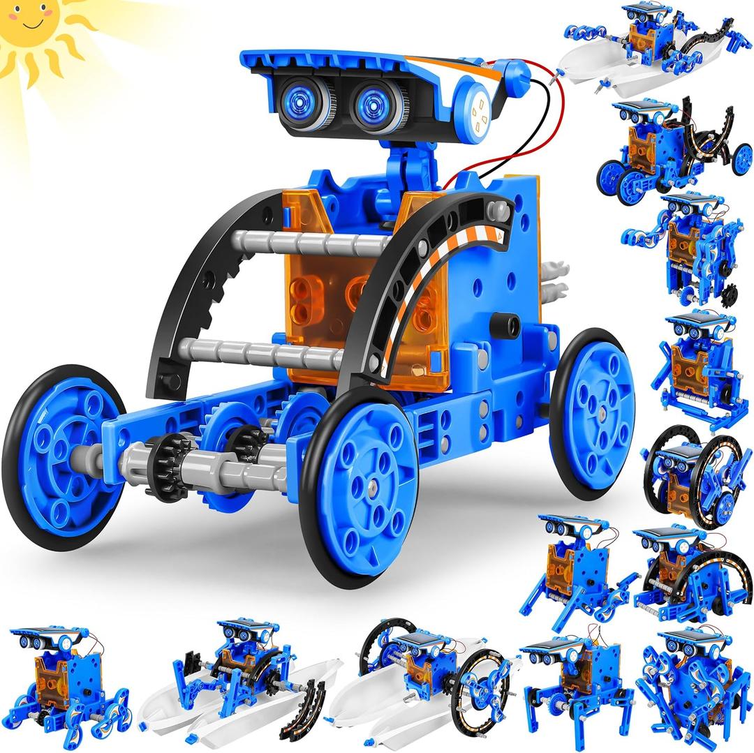 STEM 13-in-1 Education Solar Power Robots Toys for Boys Age 8+ , Educational Toy DIY Science Kits for Kids, Building Experiment Robotics Set Birthday Gifts for 8+ years old boys and girls ., 0.2 Inches X 0.2 Inches X 0.2 Inches