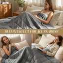 Smart Queen Weighted Blanket for Adults (15 lbs, 48 x 72, Twin Size) Breathable Heavy Throw Blanket for 120-160 lbs, Soft Thick Blankets with Cooling Glass Beads, All Season, Machine Washable, Grey