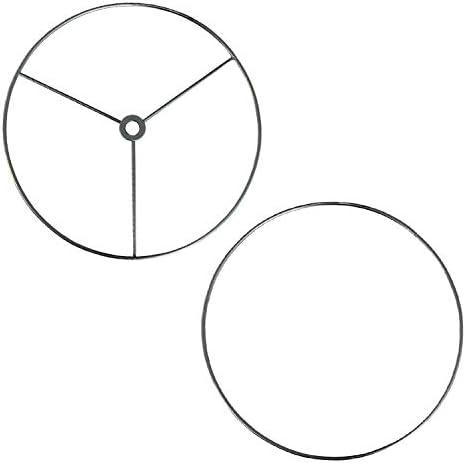 I Like That Lamp Wire Lamp Shade Rings with US Style Spider Fitter (10” Diameter), Includes 2 Galvanized Steel Silver Drum Rings, Make DIY Table/Floor/Pendant Lamps, For Lamps With Harps