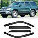 Window Visor for 1996-2002 Toyota 4runner, Out-Channel Rain Guards Shields Vent Deflector Shade Wind Dark Smoke 1997 1998 1999 2000 2001, Tape-On Outside-Mount, 4PCS