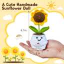 Positive Handmade Sunflower Crochet Doll - with Card Deserve All The Good Thing - Emotional Support Gifts for Teacher,Coworker,Best Friend,Mom,Dad,Sister - Birthday, for Women,Men