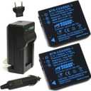 Wasabi Power Battery (2-Pack) and Charger for Leica BP-DC4, C-Lux 1, D-Lux 2, D-Lux 3, D-Lux 4