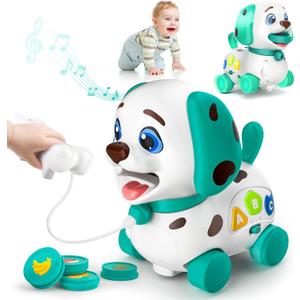 Musical Bilingual Toys for 1 Year Old Boy Gifts, Educational Baby Toys 6-12-18 Months, 1st Birthday Boy Gifts for 1 Year Old Girl Presents, Learning Puppy for Toddlers (Green)