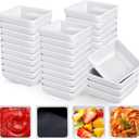 45 PCS Melamine Dipping Bowls Set, 3 Oz White Dipping Sauce Dishes, Mini Condiments Server Dishes Ramekins Cups for Kitchen,Restaurant,Ketchup, Soy Sauce,BBQ
