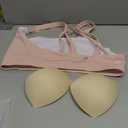 RUNNING GIRL Sports Bras for Women, Criss-Cross Back Padded Strappy Sports Bras Medium Support Yoga Bra with Removable Cups (XX-Large, D-light Pink)