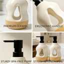 BosilunLife Ceramic Soap Dispenser - Soap Pump Dispenser Bathroom Kitchen Modern Farmhouse Elegant Refillable Soap Dispenser Lotion Hand Pump Dispenser for Kitchen Sink (Beige with Sand Base, 15oz)