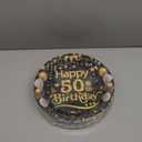 50Pcs 50th Birthday Party Paper Plates,9inch Disposable Black and Gold Dessert Party Plates Party Decorations for Men Woman 50th Happy Birthday Wedding Party Supplies