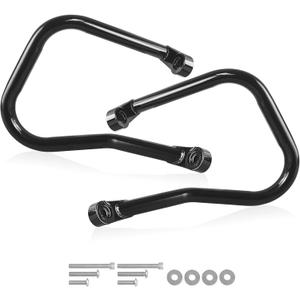 Rear Saddle Bag Engine Guard Crash Bar Compatible with Harley 2018-2025 Softail Heritage Classic FLHC FLHCS Bolt-on Saddle Bag Crash Bar Gloss Black