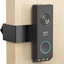 Anti-Theft Door Mount for Eufy E340, No-Drill Adjustable Mounting Bracket with Eufy Doorbell E340, Not Blocking Doorbell Sensor, Apartment Door Bell Kits for Renters, Black