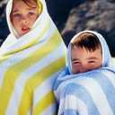 Chakir Turkish Linens Premium Quality 100% Cotton Turkish Cabana Thick Stripe Pool Beach Towels 4-Pack (Light Blue, 30x60 Inch)