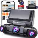 ENLIK Dash Cam Front and Rear 360 Dashcam 4 Channel Car Camera Dash Camera for Cars, QHD 2K+1080P*3 Camara with 128GB Card, 5G WiFi &APP Control, Night Vision/G-Sensor, 168Wide Angle, Parking Mode (Black)