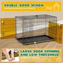 Dog Crate - Extra Large 48 Inch Double Door Portable Dog Cage, Metal Wire Pet Kennel with Secure Lock, Leak-Proof Pan Tray, Foldable Design for Dogs Pets Indoor Training and Outdoor Trave