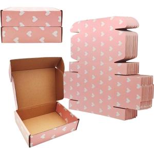 Green Recyclable Cardboard Small Gift Mailer Boxes for Shipping Packaging Craft Mother's Day Gifts Giving Products (Pink, 7.2 x 5.2 x 2 Inch)