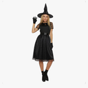 Women's Wicked Witch Costumes Halloween Wizard Cosplay Dress, S