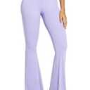 Sunzel Flare Leggings, Crossover Yoga Pants with Tummy Control, High-Waisted and Wide Leg (Large, Deep Teal)