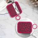 MOWIME Cheetah Print Case for AirPods Pro 2nd Generation, Shockproof Soft TPU Protective Cover with Keychain for Women Girls, Anti Scratch Case for AirPods Pro, Hot Pink