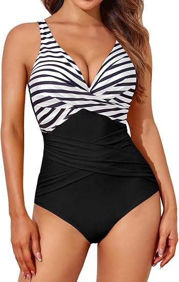 Smismivo Tummy Control Swimsuits for Women Slimming One Piece Bathing Suit Retro Ruched Push Up Vintage Padded Swimwear, Size: M Smismivo Tummy Control Swimsuits for Women Slimming One Piece Bathing Suit Retro Ruched Push Up Vintage Padded Swimwear, Size: M