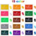 Lsushine Craft Ink Pad Stamps Partner DIY Color,15 Color Craft Ink Pad for Stamps, Paper, Wood Fabric (Pack of 15)