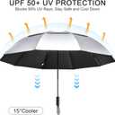 G4Free 62 Inch Large Golf Umbrella Compact Reverse Travel Umbrella 10 Ribs Windproof for Rain Double Canopy Automatic Open Close