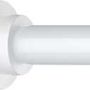 Thestoa Shower Curtain Rod Adjustable 43-66 inch, 1"Diameter Spring Tension Curtain Rod No Drill, Anti-Rust Non-Slip Shower Rod, White Shower Curtain Rod for Bathroom Tension