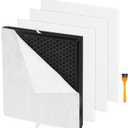 PR1 Air Filter Replacement for MOOKA PR1 Air Purifier, 1 Pack High Efficiency Air Filter with Activated Carbon Filter + 3 Pack Pre-Filters