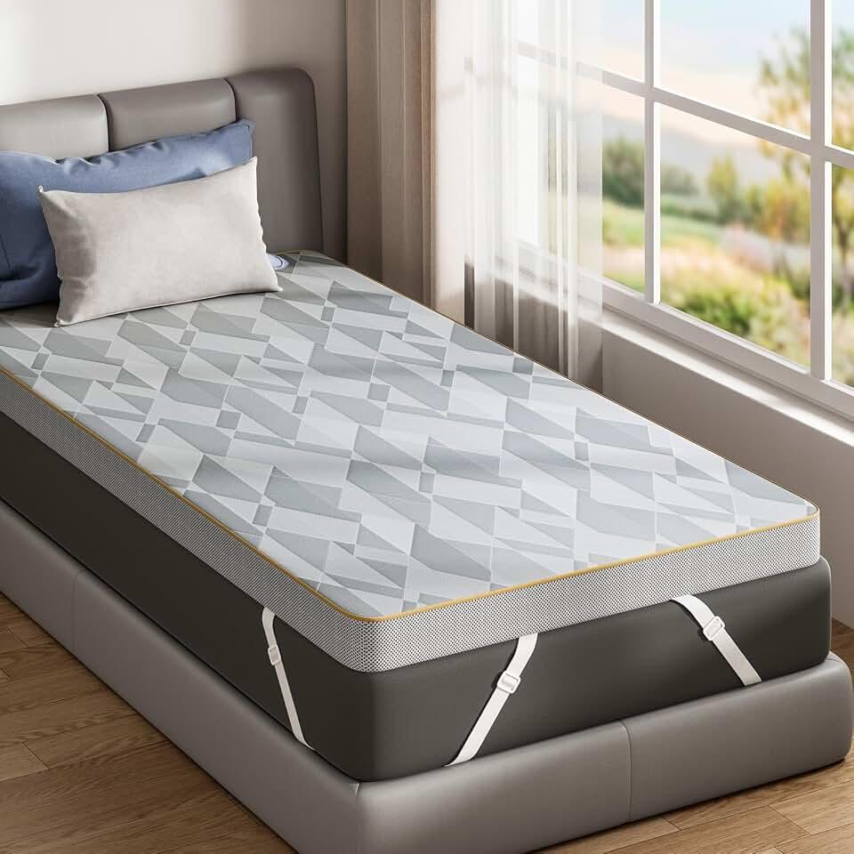 PERLECARE Firm Mattress Topper Twin , 3" Hard Mattress Topper for Pressure Relief, Mattress Pad with Cooling Bamboo Cover, High Density Memory Foam, Removable & Washable OEKO-TEX STANDARD 100
