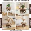 Plant Stand Indoor Wooden Plant Stool Round Stand Risers for Decor Plant Pedestal Stand Farmhouse Rustic Decorative Display Flower Holder Pedestal Board Brown