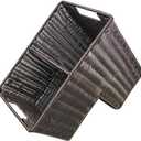 Trademark Innovations 14.5" Plastic Wicker Storage Stair Basket With Handles Gray