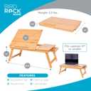 BirdRock Home Bamboo Laptop Bed Tray (Natural)| Multi-Position Adjustable Surface | Pull Down Legs | Storage Drawer