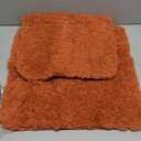 MIULEE Rust Bathroom Rugs Sets 3 Piece Including U Shaped Toilet Rug - Soft Absorbent Bath Mats Set with Non Slip Rubber Backside, Machine Washable - 20"x30"+16"x24"+U 20"x20"
