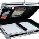 Vaultz Locking Clipboard with Storage - Heavy Duty Metal Clip Board Box Holds 8.5" x 11" Letter-Size Paper or Tablet Device - Combination Lock, Black