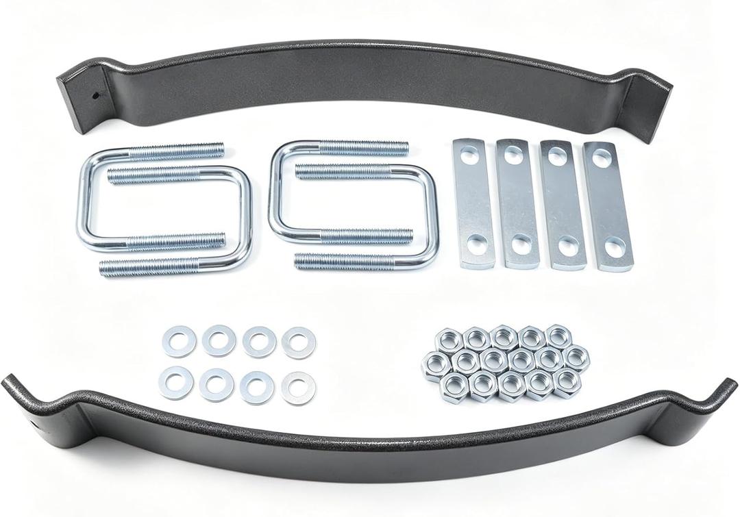 500LB Heavy Duty Helper Spring Kit for Pickup Trucks & SUVs - Towing Stabilizer to Prevent Sagging, Reduce Body Roll for Trailers, ATVs, Campers - Easy Install Upgrade for Leaf Springs