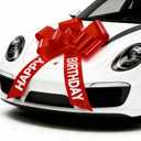 30 Inch Giant Red Car Bow - Extra Large Birthday Bow for Car, Big Gift Bow for Present, New Vehicle Accessories, Happy Birthday Ribbon Surprise