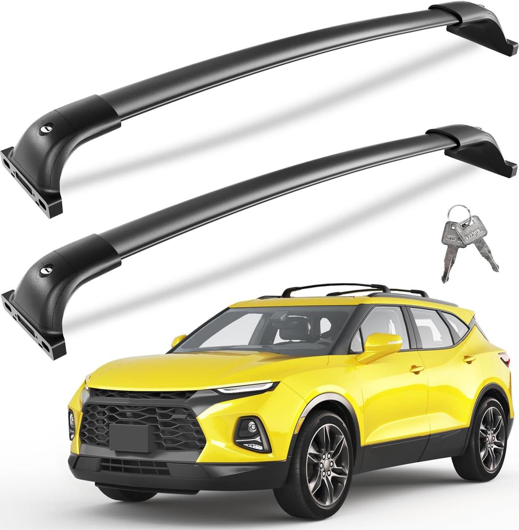 Wonderdriver 300lbs Lockable Roof Rack Cross Bars Compatible with Chevy Chevrolet Blazer 2019-2026 (Not for Blazer EV), Heavy Duty Aluminum Roof Rails Crossbars Cargo Canoe Black Rooftop Luggage.