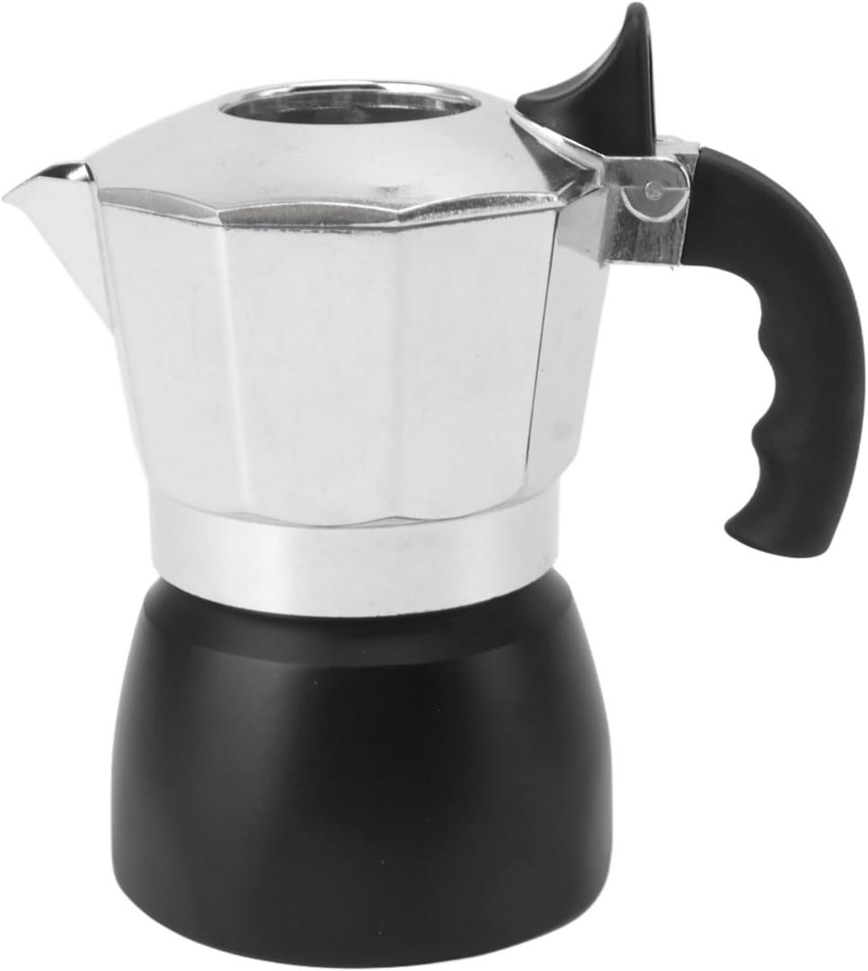 Moka Pot, 150ML/3Cups Italian Coffee Maker Stovetop Octagonal Aluminum Espresso Maker for Gas or Electric Ceramic Stovetop Camping Manual Cuban Coffee Percolator