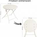 TeoKJ Folding Outdoor Side Tables, HDPS Small Patio Table
