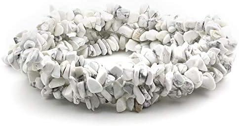 31 inches Chip Stone Loose Gemstones Beads Drilled Strand for Jewelry Making (Howlite)