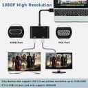 USB to HDMI VGA Adapter with 3.5mm Audio, Multi-Port Converter to HDMI for 2 Monitors, Compatible with Laptop, Dell XPS, HP, Lenovo, ChromeBook, PC, Windows 7-10