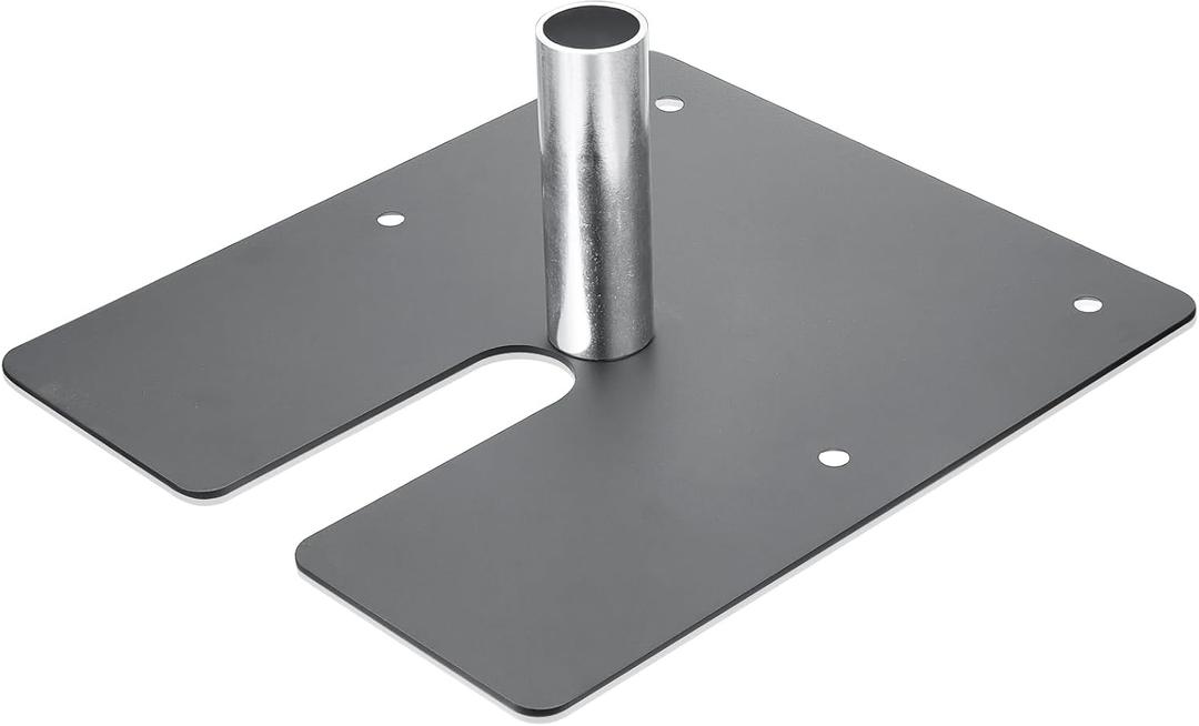 Zonon Pipe and Drape Base Plate 14 x 16 Inches Backdrop Stand Flat Brace Bracket with a Fixing Pin for Backdrops Trade Shows Events Booths and Bracket(1,2'' Diameter Fixing Pin)