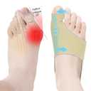 2PCS Bunion Corrector for Women & Men Big Toe Straightener - Bunions Correction Tool for - Bunion Splint with Soft Pads - Hallux Valgus Pain Relief, Breathable Fabric for Day & Night Wear (1, Beige)