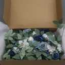 Ling's moment 2PCS Dusty Blue Artificial Floral Swags Centerpieces Wedding Flower Rose Garland Greenery Arrangements for Sweetheart Table Decor Backdrop Arch Flowers Wall Home Garden Decorations