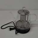 Topwit Electric Kettle Glass, For Hot Water, Tea and Coffee Dual Purpose Design, BPA-Free, 1L Pour Over Removable Stainless Steel Infuser, Auto-shut Off & Boil-dry Protect (Black)