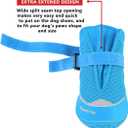 QUMY 4PCS Dog Boots for Large Dogs, Medium Dog Shoes & Paw Protectors for Hot Pavement, Summer Heat Protection, Mesh Breathable Nonslip Dog Booties for Hardfloors, Walking Running Hiking Blue Size 2