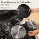 15Pcs Pots and Pans Set Non Stick, Cookware Sets with Detachable Handle, Nonstick RV Kitchen Cooking Tools Removable Handles, Oven Safe, Induction Fast, Stackable Induction Cookware,Black