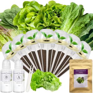 Salad Greens Seed Pod Kit for AeroGarden, iDoo with Red and Green Leaf, Romaine and American Fast, Buttercrunch, Parris Island Lettuce, Spinach - Compatible with All Hydroponics (7-Pod)